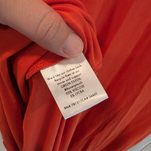 EILEEN FISHER Womens Lightweight Viscose Jersey Stretch Drape V-neck Dress - Picture 8 of 11